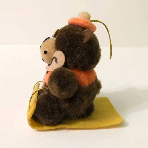 Vintage A&W Root Beer Advertising Bear On Sled Christmas Tree  Ornament Flaws - Picture 3 of 16